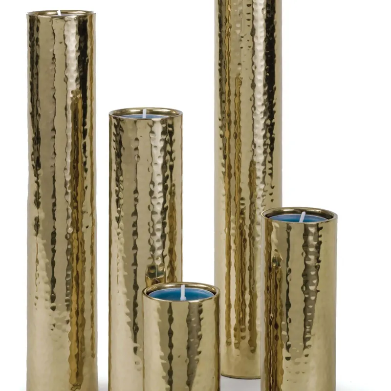Hammered Bud Vase Set (Polished Brass)