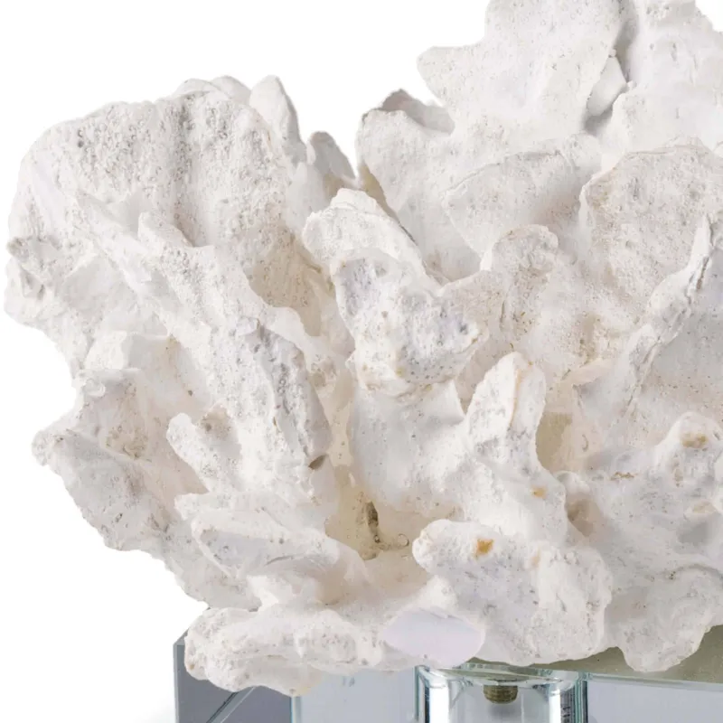 Flower Coral On Crystal Base (White)