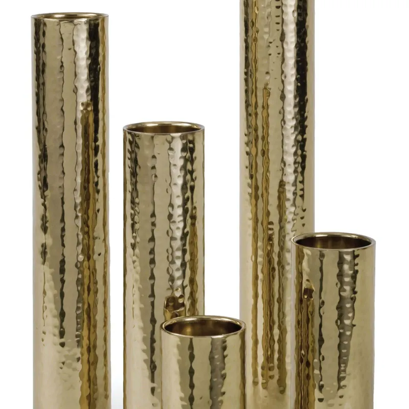 Hammered Bud Vase Set (Polished Brass)