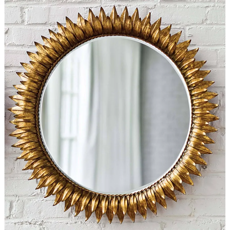 Sun Flower Mirror Small (Antique Gold)