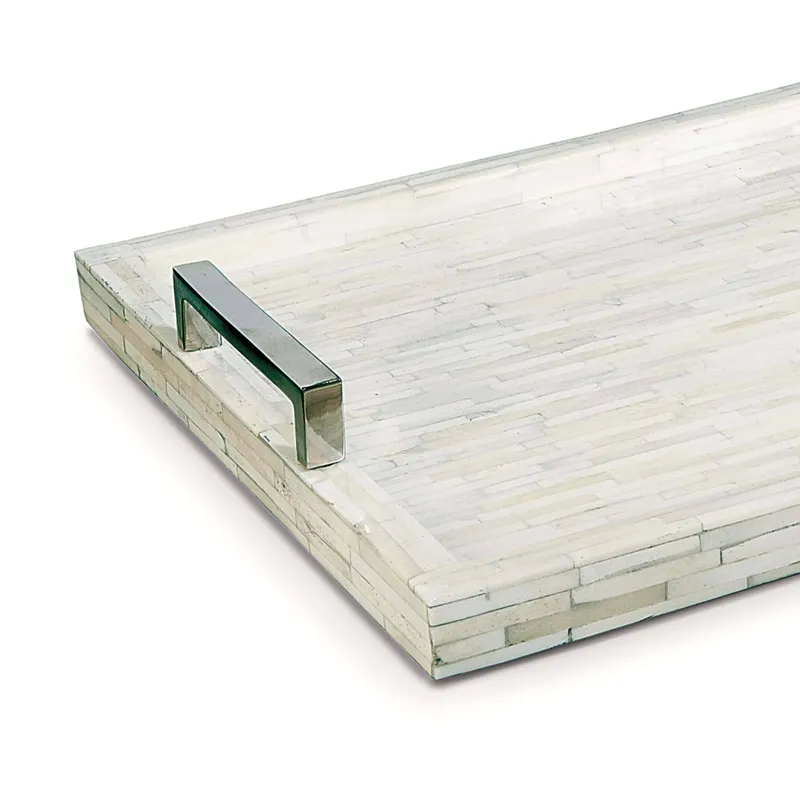 White Bone and Nickel Tray