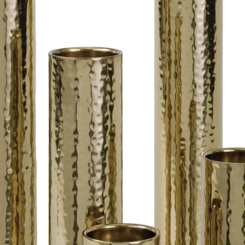 Hammered Bud Vase Set (Polished Brass)