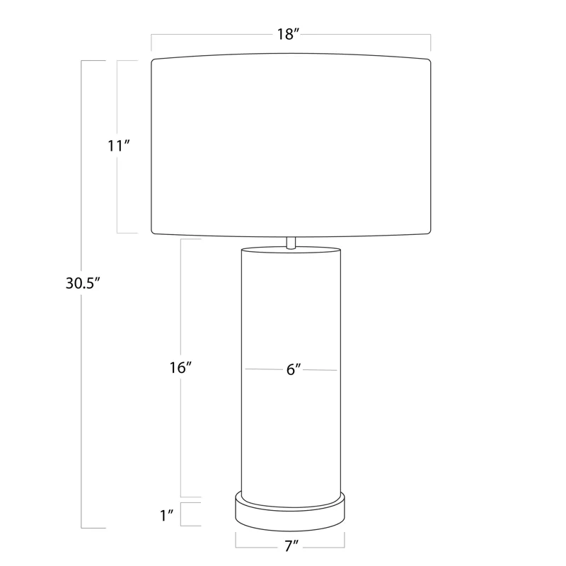 Andres Column Table Lamp (Grey)