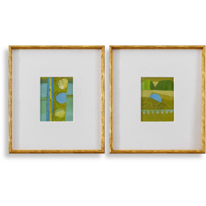 Petite Bijoux Framed Canvases - Lime, S/2