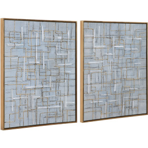 Crystal Tweak hand Painted Canvases, S/2