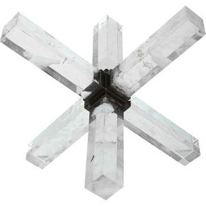 Double Cross Sculpture - Faux Quartz Crystal