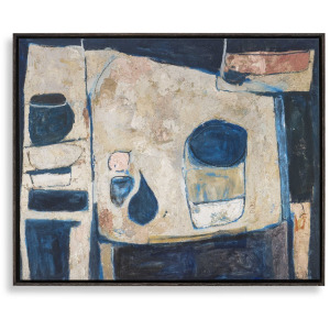 Blue Tableau Framed Canvas