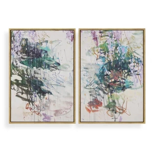 Wisteria Pond Framed Canvases, S/2