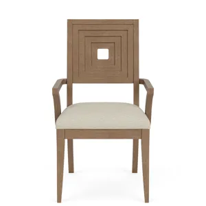 Cascade Casual Mink Upholstered Wood Back Arm Chair