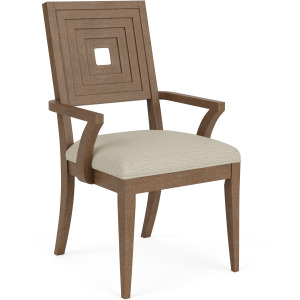 Cascade Casual Mink Upholstered Wood Back Arm Chair