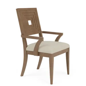 Cascade Casual Mink Upholstered Wood Back Arm Chair