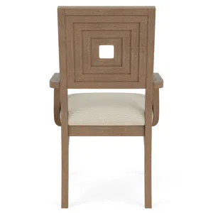 Cascade Casual Mink Upholstered Wood Back Arm Chair