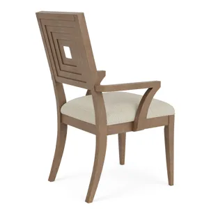 Cascade Casual Mink Upholstered Wood Back Arm Chair