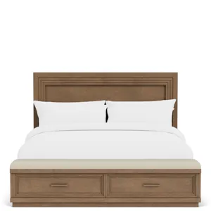 Cascade Casual Mink Upholstered Storage Footboard - King/California King