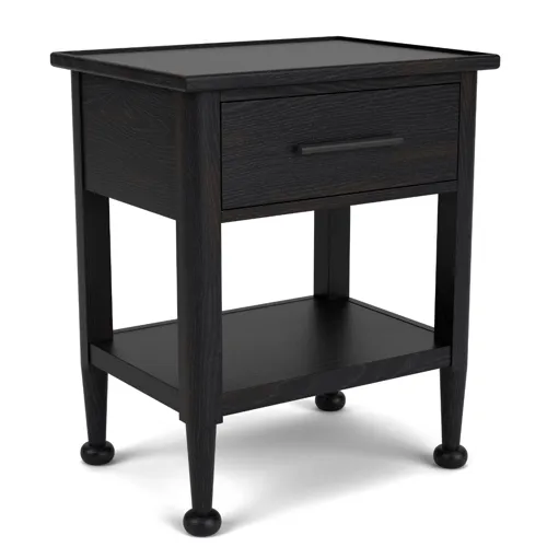 Calhoun Ebony 1-Drawer Black Nightstand