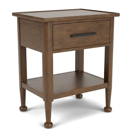 1-Drawer Brown Nightstand