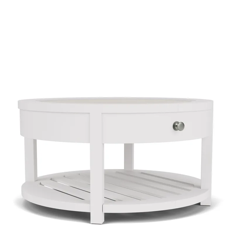 Rosalie Round Cocktail Table White