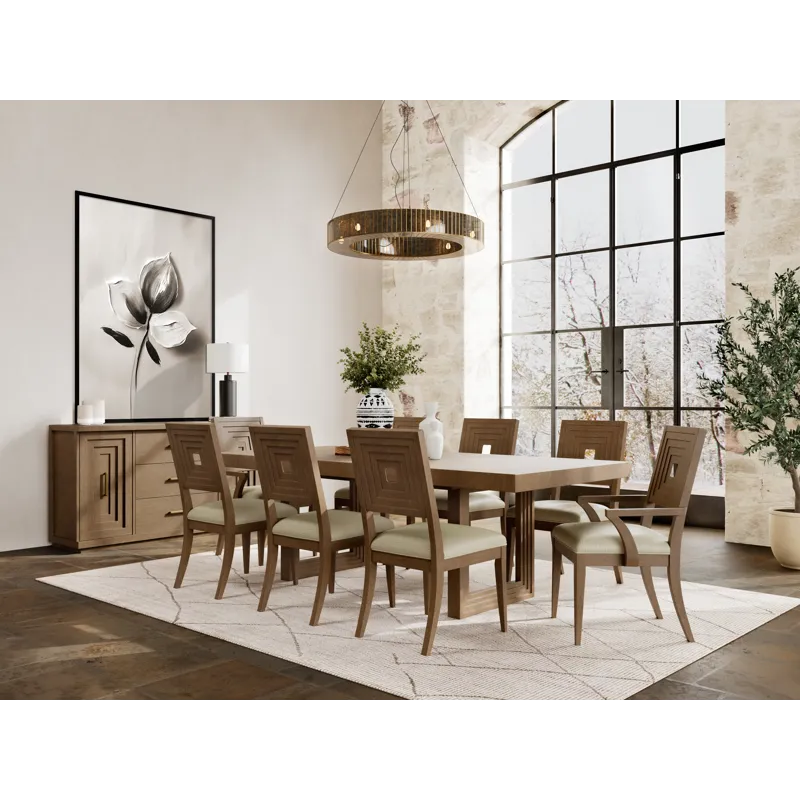 Cascade Casual Mink Upholstered Wood Back Arm Chair