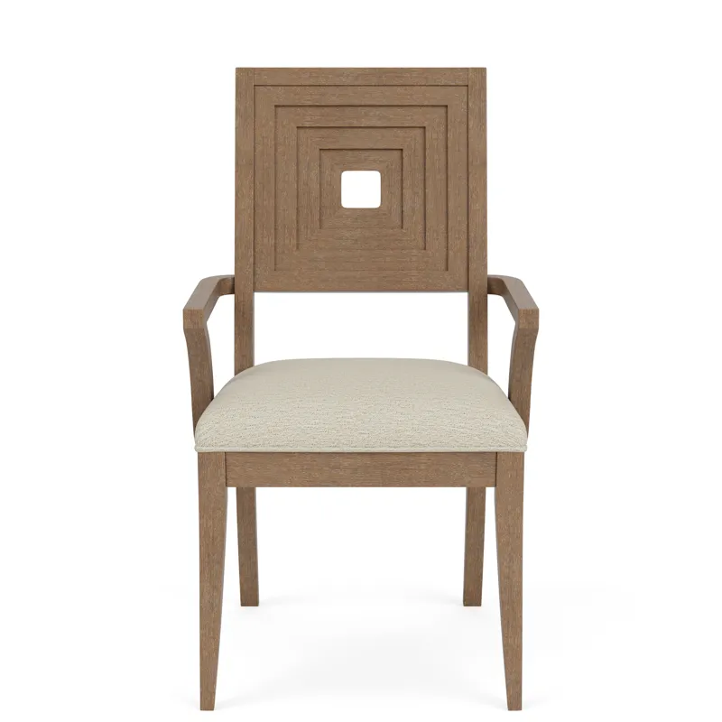 Cascade Casual Mink Upholstered Wood Back Arm Chair