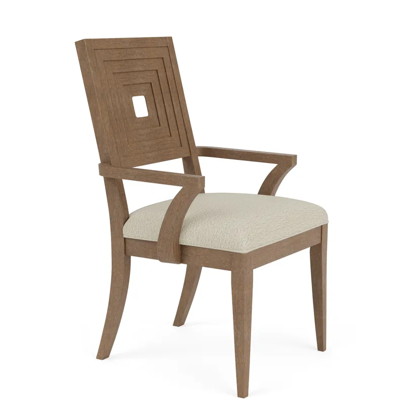 Cascade Casual Mink Upholstered Wood Back Arm Chair