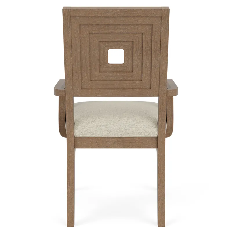 Cascade Casual Mink Upholstered Wood Back Arm Chair