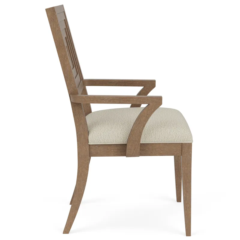 Cascade Casual Mink Upholstered Wood Back Arm Chair