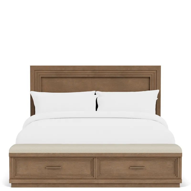 Cascade Casual Mink Upholstered Storage Footboard - King/California King