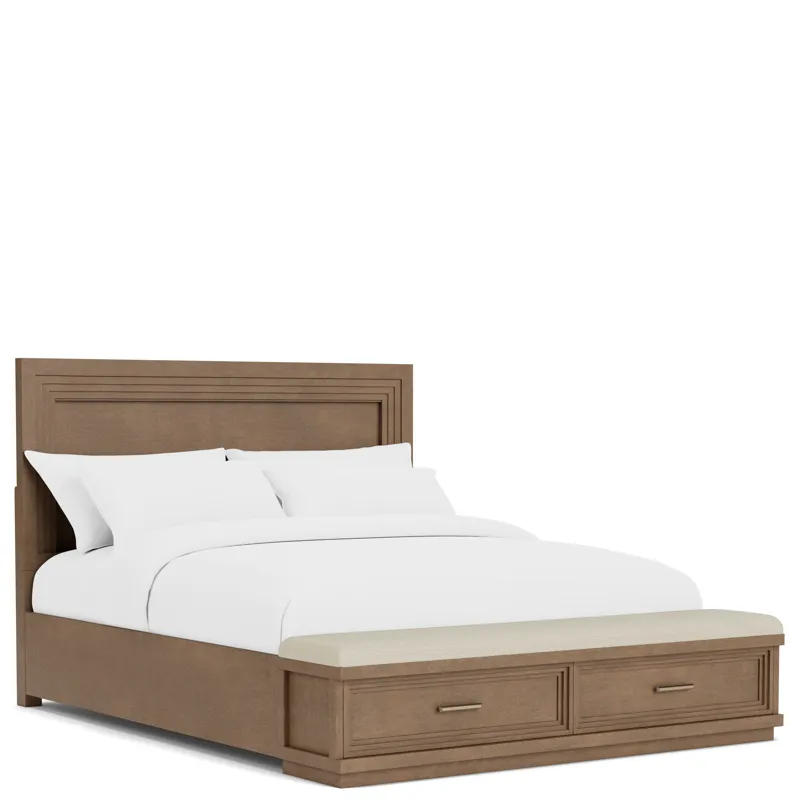 Cascade Casual Mink Upholstered Storage Footboard - King/California King