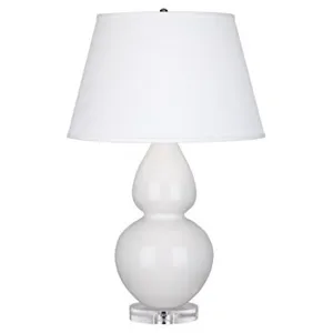 Lily Double Gourd Table Lamp in Lily Glazed Ceramic with Lucite Base