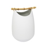 Ceramic Vase w/Bamboo Handles