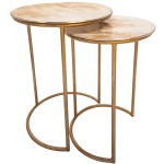 Metal Side Tables - Cream