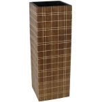 Light Brown Grid Vase