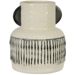 Ceramic 8" Eared Vase - White