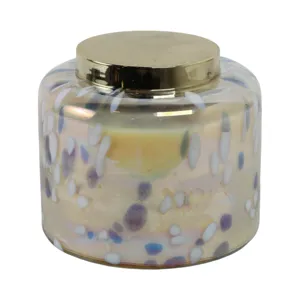 9\" 180 Oz Jasmine Speckle Candle, Light Blue/go