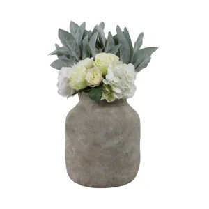 12x10\" Terracotta Milk Vase, Gray