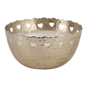 6\" 30 Oz Fig & Apricot Hearts Pierced Metal Candle