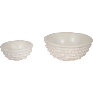 Lg White Textured Knot Bowl M2