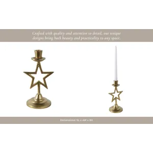 9x5\" Star Taper Holder, Gold