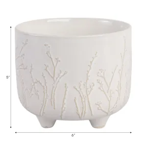 6\" Blooming Branches Planter, Ivory