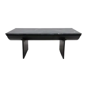 46x24\" Modern Marble Top Coffee Table, Black