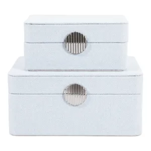 S/2 7/9" Rounded Corner Boxes, Light Blue