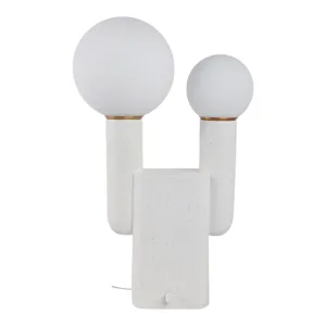 20x12" Double Head Totem Lamp With Base Switch, Wh