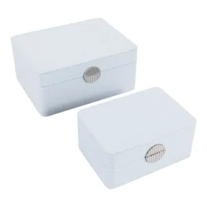 S/2 7/9" Rounded Corner Boxes, Light Blue