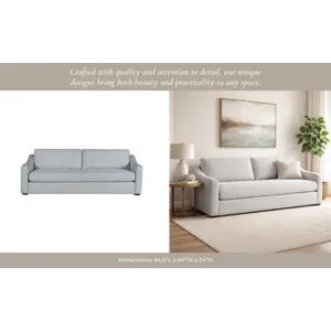 95x40" Cary Modern Sofa, Light Grey