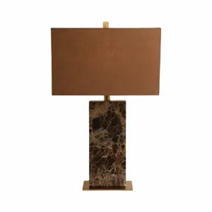 26x16\" Rectangle Marble Lamp, Light Brown