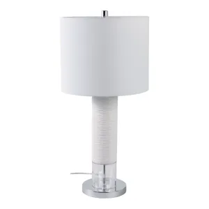 27" Ceramic Table Lamp, White