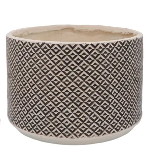 Resin, S/2 10/13"d Tribal Planters, Brown