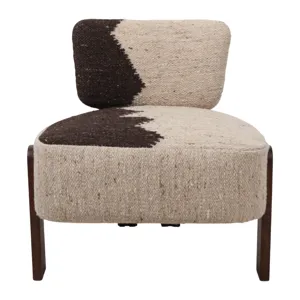 27x26" Textured Accent Chair, Brown/ivory