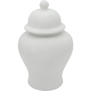 18'' WHITE MATTE TEMPLE JAR