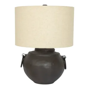 21" Ecomix Lamp With Shade, Brown Kd